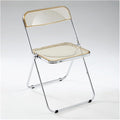 Adjustable Office Computer Chair with Armrest Dining Chairs Kitchen Folding Backrest Home Chair Transparent Furniture(Amber)