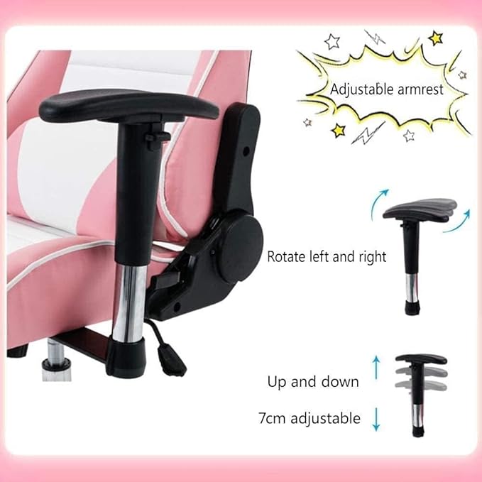 Gaming Chair Computer Chairs Chair Computer Chair Ergonomics Executive Desk Chair Height Adjustable E-Sports Gamer Chairs Linkage Armrest Reclining Video Game Chair With Headrest ( Color : Black Red )