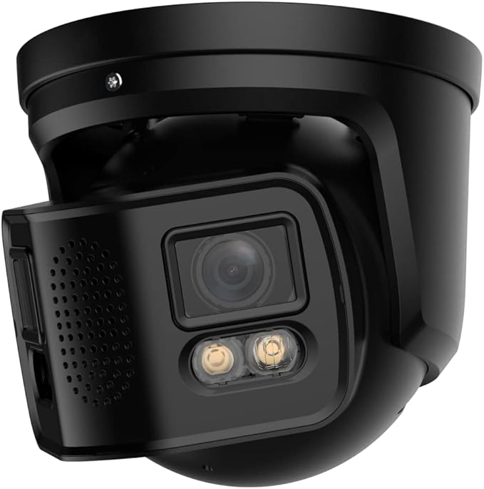 EmpireTech Security Wired Camera Outdoor 4K Full-Color 2×4MP Dual-Lens 1/1.8 CMOS Smart Splicing IP POE Camera Outputs 180° Wide Angle Two-Way Talk IPC-Color4K-T180 (Black)