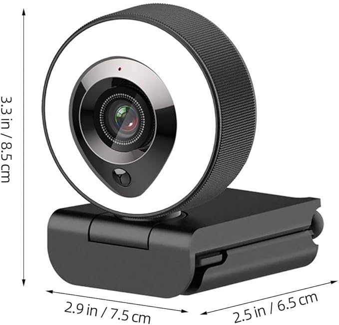 Veemoon 4k High Definition Webcam with Auto-Focusing USB Computer Camera and Built-in Mic for Live Streaming Video Conferencing and Vlogging with Fill-in Light