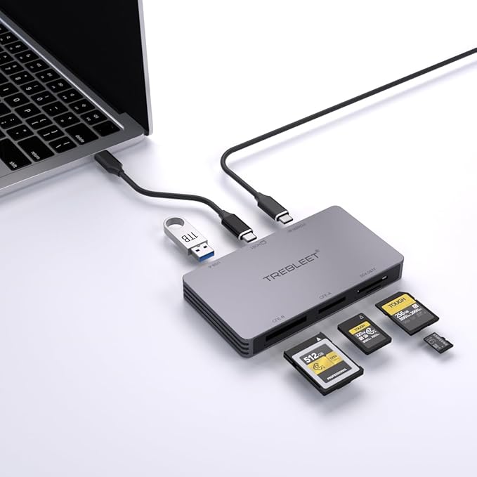 6 in 1 Card Reader for CFexpress Type B CFexpress Type A SDXC UHS-II Micro SD/SD Cards with USB-A Port 10Gbps