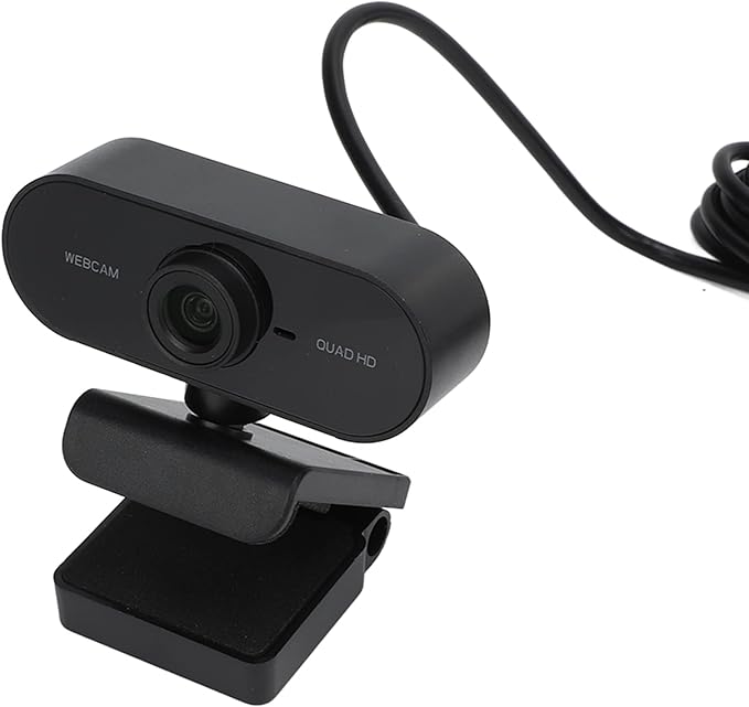 1440P Webcam with Built - in Noise Cancelling Microphone USB2.0 Interface Desktop Camera for PC and Laptop - Plug &amp Play HD Video Tripod &amp Clip Mount for Live Streaming and