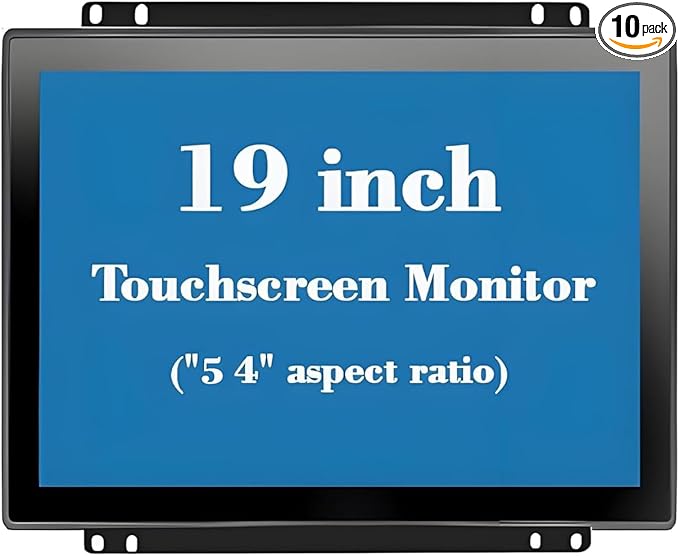 19 Inch Open Frame Capacitive Touchscreen Monitor 1280x1024 Resolution 5:4 Aspect Ratio WaterproofVESA+Panel Mount for Kiosk Automation POSVendingHMI and Digital Signage 7x24h Work