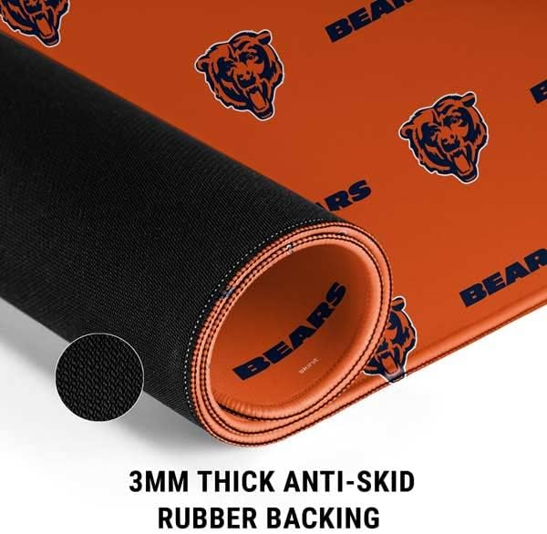 Skinit Medium Gaming Mouse Pad - Officially Licensed NFL Chicago Bears Blitz Series Design with Stitched Edges Waterproof Non-Slip Rubber Base Desk Mat for Keyboard &amp Mouse