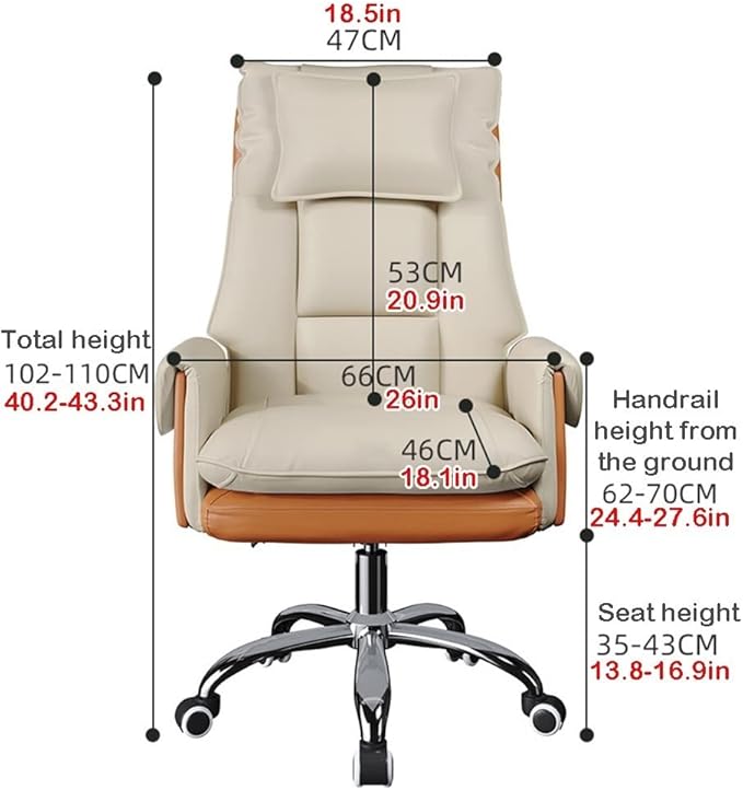 POKENE Computer Chair with MassageGaming Chairs with 7-Point VibrationComputer Chair High Back Chairs with WheelsHome Office Chair for Bedroom with Wheels (Color : Beige B)