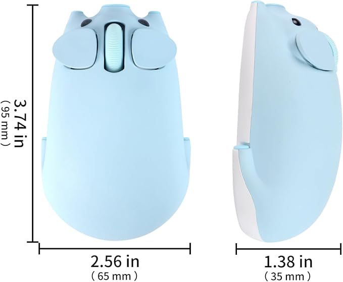 Bluetooth Mouse 2.4G Mice Cute Cartoon Pig Dual Mode (Bluetooth or 2.4 GHz Receiver) Computer Mice 1200 Silent Clicks Cordless Mouse for Laptop/Notebook/iPad/PC/Mac/Chromebook Office Home Gift(Blue)