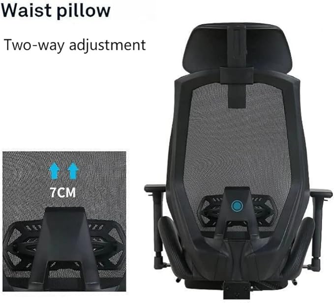 Office Chair Gaming Chair Computer Chair Ergonomic Reclining Office Boss Chair with Footrest Multi-Function Lifted Rotated Computer Chair Protect Waist Gaming Chair (Color : Black Siz