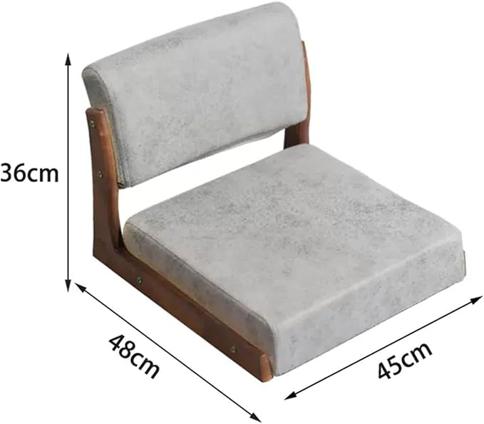 BTZHY Floor Chair Tatami Chair with Backrest Meditation Floor Chair Portable Legless Chair Wood Lazy Sofa Floor Window Balcony Living Room Chair(Orange)