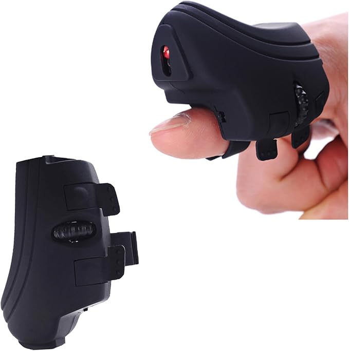Mini Bluetooth Mouse Wireless Finger Ring Ergonomic Rechargeable- Optical Portable Wearable Finger Mouse for Laptop and Tablet No USB Receiver