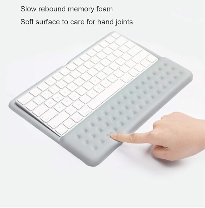 Buwico 2 in 1 Keyboard Wrist Rest Pad Wrist Support Keyboard Mat Wrist Rest Mouse Pad for Apple Magic Keyboard 2 (Gray)