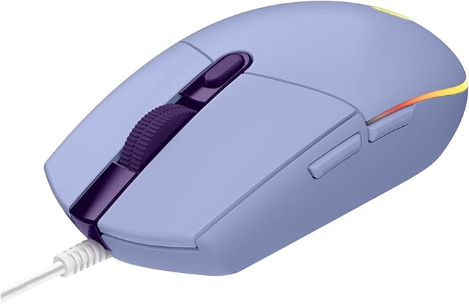 Logitech G203 Prodigy Wired Gaming Mouse 8000 DPI RGB Lightweight 6 Programmable Buttons On-Board Memory Compatible with PC/Mac - Lilac