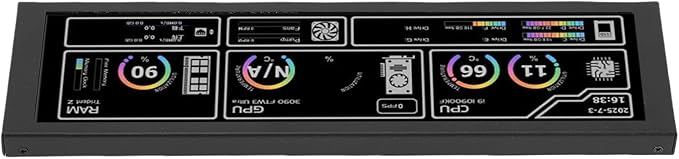 Jiawu Computer Temp Monitor 8.8 Inch FHD LCD Screen 1920x480 178° Viewing Angle Real Time PC Temperature Display Mini Monitor for PC with Type C Connectivity for CPU GPU RAM HDD (Black)