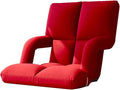Folding Floor Chair with Back Support Adjust Lay Flat Recliner Folding Floor Gaming Chair Japanese Floor Chair Foldable Ergonomic Single Sofa Seat for Living Room Bedroom(/Red B)