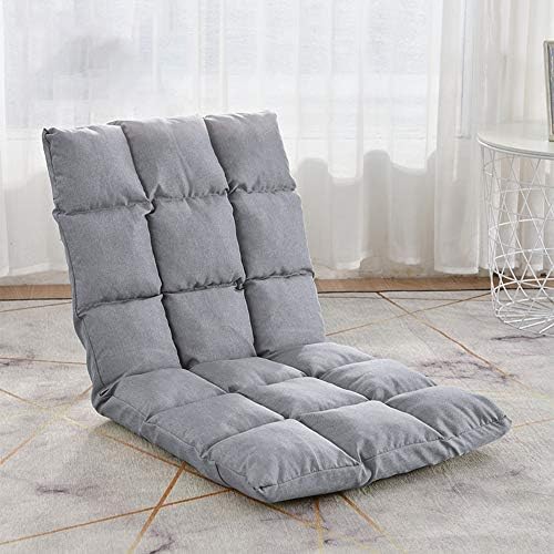 BTZHY Floor Chair Floor Chair Computer Chair Bed with Backrest Removable and Washable Lazy Leisure Sofa 5 Speed Adjustment Folding Floor Chair for Bedroom Bay Window (Color : Yellow)