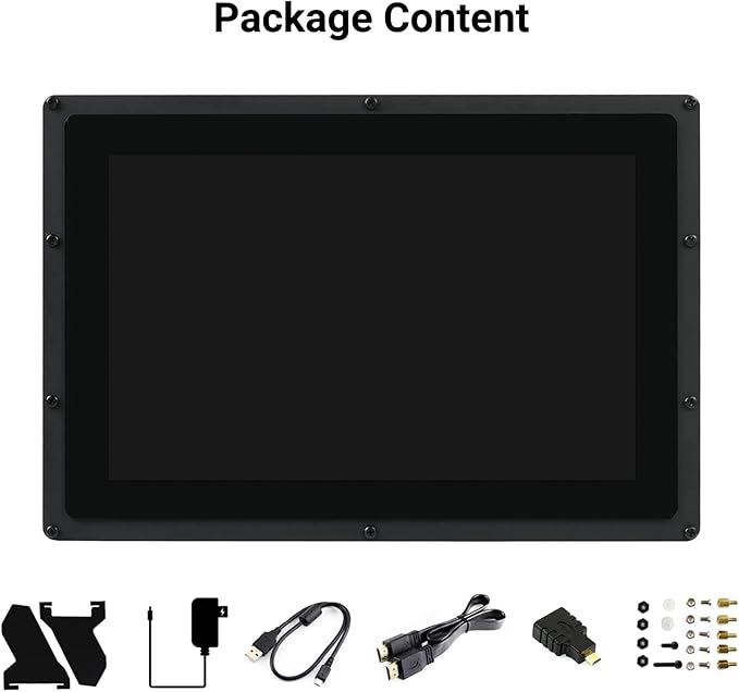 waveshare 10.1inch Capacitive Touch Screen LCD Compatible with Raspberry Pi 5/4B/3B/Zero/Zero W/Zero 2W/Pico/Pico W/Pico WH Comes with Case and Toughened Glass Cover 1280×800 Resolution HDMI IPS