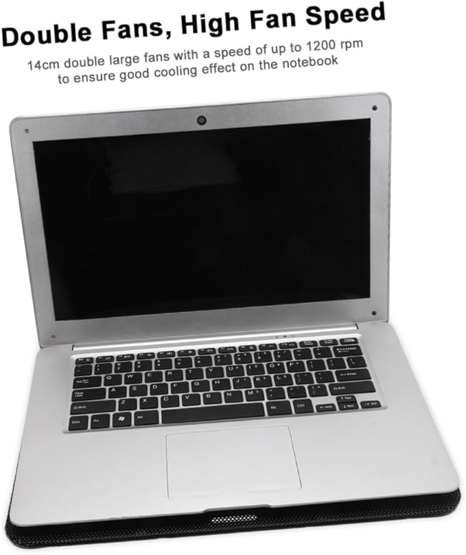 6 Inch Laptop Cooling Stand with Variable Speed Ventilator Heat Dissipation Notebook Holder for Gaming and Office Use Black Notebook Cooling Support Pad