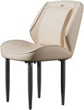Adjustable Office Computer Chair with Armrest 1pcs No Armrests Leather Padded Seat Dining Chair for Living Room Kitchen Restaurant(Light Khaki)