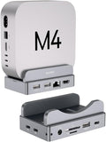 MAIWO Mac mini M4 Dock &amp Stand with M.2 SATA NVMe Enclosure 9-in-1 M4 Pro Hub with 2xUSBA 3.1 1xUSBA 2.0 USB C Data Port Up to 10Gbps 1 Gigabit Ethernet Port MIC Audio HD 4K Port SD/TF Slot