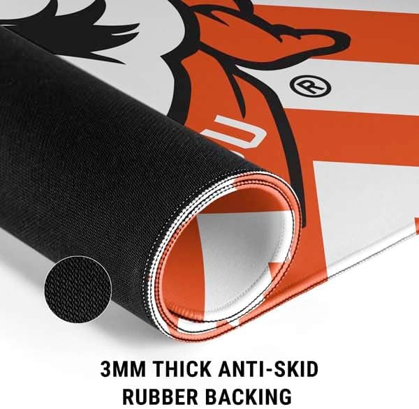 Skinit Extra Large Gaming Mouse Pad - Officially Licensed Oklahoma State University Chevron Print Design with Stitched Edges Waterproof Non-Slip Rubber Base Desk Mat for Keyboard &amp Mouse
