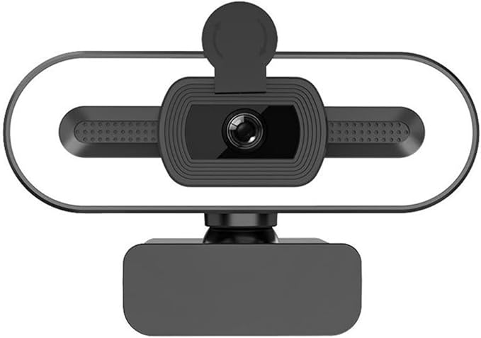 GIZNXBA Webcam for PC with Microphone &amp Three-Level Light &amp Privacy Cover USB Webcam Streaming for Desktop Computer Laptop Video Calling Studying and Conference(2k)