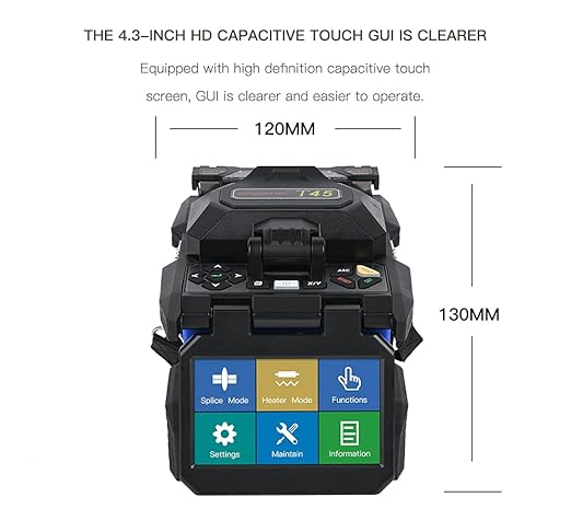 ORIENTEK T45 Optic Fiber Fusion Splicer+4.3 Inch Touch Screen Fiber Splicer 0.01dB Core Alignment Fusion Splicing Machine Empalmador de fusión de fibra SM MM Fiber Splicer with FC-30 Fiber Cleaver