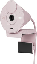 Logitech Brio 300 Full HD Webcam auto Light Correction Noise reducing mic Privacy Shutter USB-C Works with Microsoft Teams Google Meet Zoom for Streaming and Video Calling - Rose