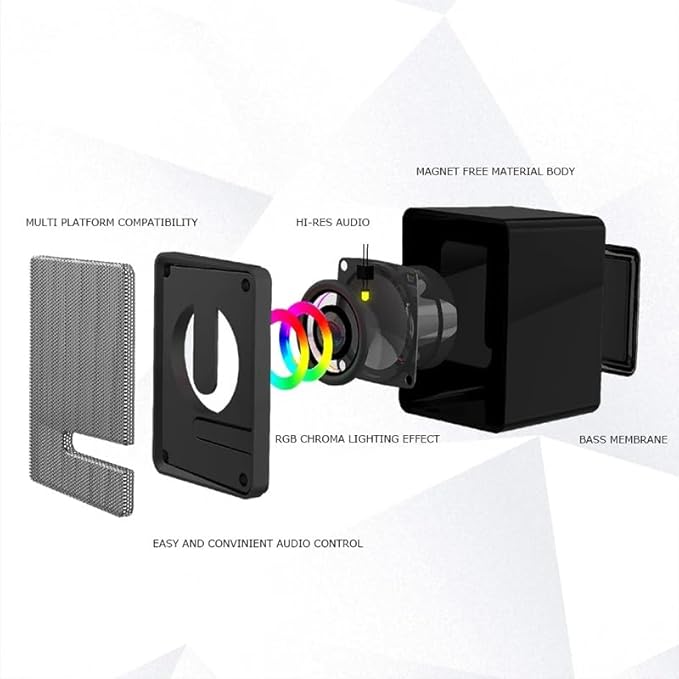 Computer Speaker Wired Subwoofer Stereo Full-Range Portable Mini RGB for Laptop Desktop