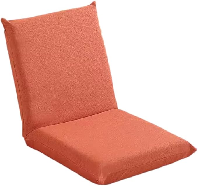 Floor Chair with 5 Adjustable Position Gaming Floor Seat for Living Room Floor Chair with Backrest Lazy Sofa Chair for Balcony Reading Bedroom Study RoomOrange