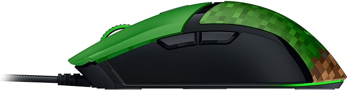 Razer Cobra Wired Gaming Mouse: 58g Lightweight - Gen-3 Optical Switches - Chroma RGB Lighting Underglow - Precise 8500 DPI Optical Sensor - 100% PTFE Mouse Feet - Speedflex Cable - Minecraft Edition