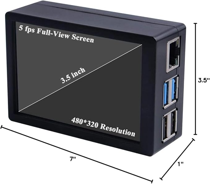 GeeekPi 3.5 inch Touch Screen with Case for Raspberry Pi 4 with Fan and Heatsinks 320x480 Resolution TFT LCD Display for Raspberry Pi 4 Model B (Pi Board NOT Included)