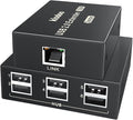 USB Extender Over Ethernet 200ft USB2.0 HUB 6ports RJ45 Cat5e/6 up to 480Mbps Plug &amp Play for USB Camera、touchscreens、Scanner Storage Hard Drive PC WindowsMacOSAndroid