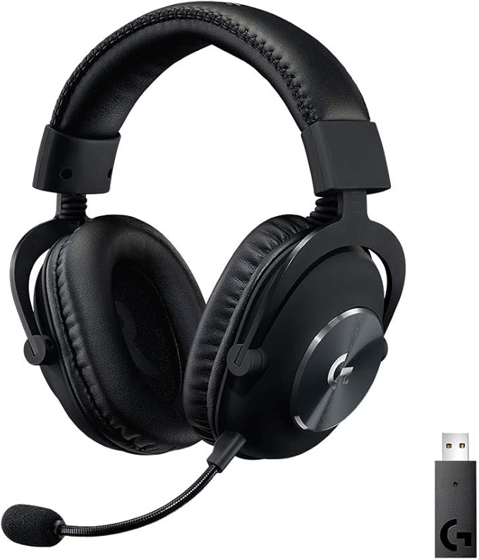Logitech G PRO X Wireless Lightspeed Gaming Headset with Blue VO!CE Mic Filter Tech 50 mm PRO-G Drivers and DTS Headphone:X 2.0 Surround Sound 20+ Hour Battery Life - Black