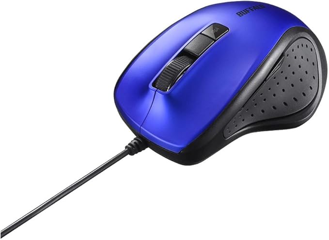 BUFFALO BSMBU308BL Wired BlueLED Silent 5-Button Mouse Blue