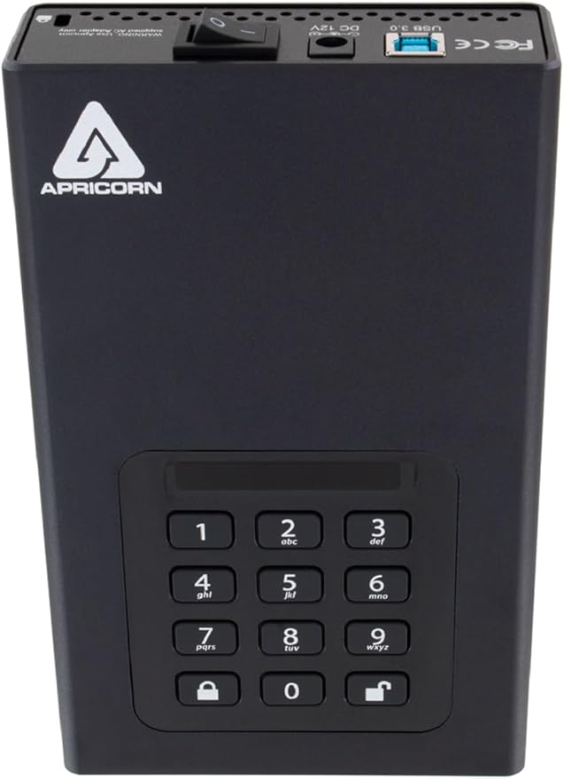 Apricorn 18TB Aegis Padlock DT 256-Bit Encrypted USB 3.0 Hard Drive (ADT-3PL256-18TB)