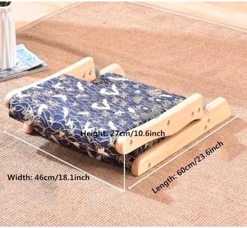 ELEFOCUS Folding Tatami Chair with Backrest Living Room Chair Floor Seat Portable Japanese Legless Chair Bay Window Backrest(N)