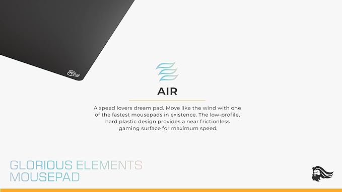 GLORIOUS Elements Air Mousepad - XL Hard and Ultra Thin Polycarbonate Flexible Surface Large Gaming Mouse Pad 15X17 Extended Hard Mousepad (Helios) (GLO-MP-ELEM-AIR)
