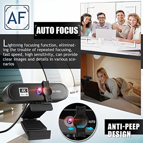 Web Camera Webcam 2K 25601440 Full HD with Microphone Auto Focus Web Camera Meeting for Laptop Desktop PC Computer Mini Cam Accessories for Gaming Video Calling Recording