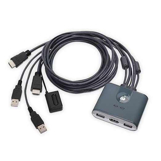 IOGEAR 2-Port HDMI KVM Switch with Cables – USB &amp HDMI Connections – Control 2 Computers with One Monitor Keyboard &amp Mouse – Plug &amp Play – 1080p/1920x1200 – Windows Mac Linux — GCS32HU