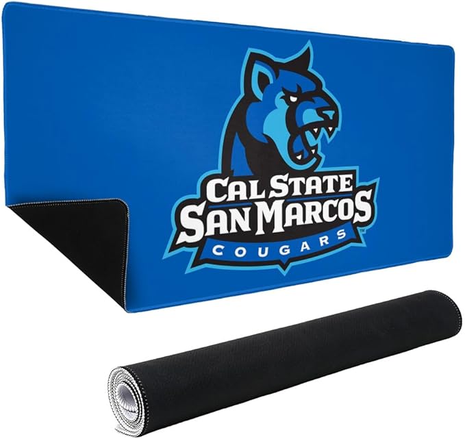 California State University San Marcos Cougars Primary Logo Large Gaming Mouse Pad Desk Mat with Stitched Edges Non-Slip Base for Gamer Home and Office 31.5 x 15.7