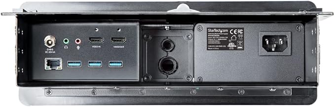 StarTech.com Conference Room Docking Station with Power/Charging Table Connectivity Box Universal USB-C Laptop Dock 60W PD 4K HDMI USB Hub Audio 2X AC Outlets 2xUSB Charge Ports TAA