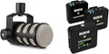 Rode PodMic Cardioid Dynamic Broadcast Microphone Black &amp RØDE Wireless Go II Dual Channel Wireless System with Built-in Microphones