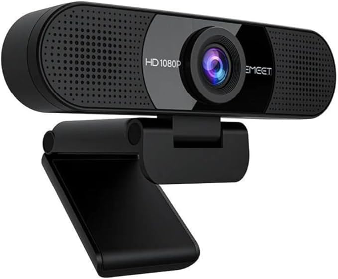 EMEET SmartCam C960 1080P Webcam with Dual Noise-Canceling Microphones (Black) Bundle with 8-Inch Table Tripod (2 Items)