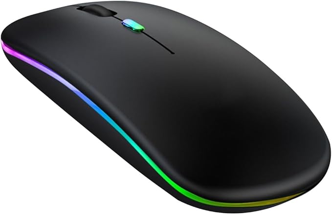 Sahara - Wireless Mouse with Silent Click | Bluetooth &amp USB Connection | Rechargeable Battery | USB &amp Type C Adapter