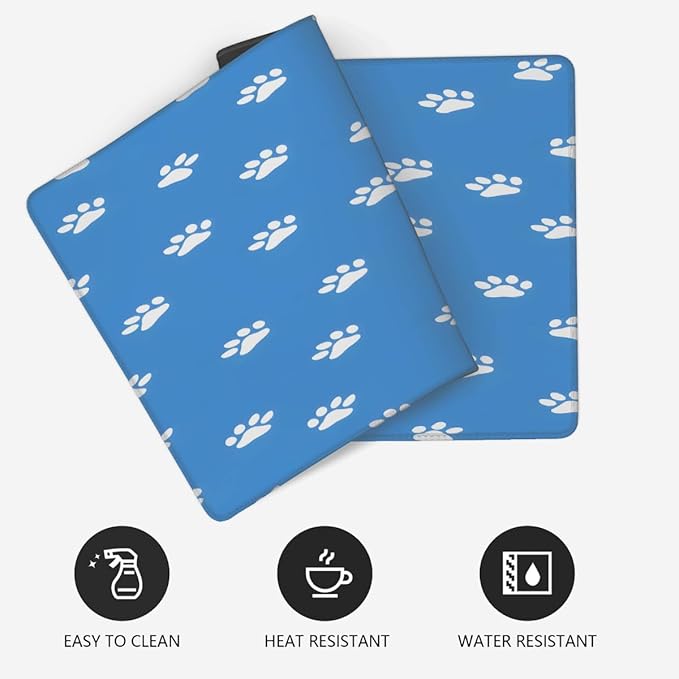 Blue Dog Paw Prints Large Mouse Pad Gaming Mousepad Desk Mat for Desktop Computer Keyboard Waterproof Mouse Mat Desk Pad with Non-Slip Base for Game School Office Home 35.4 x 15.7