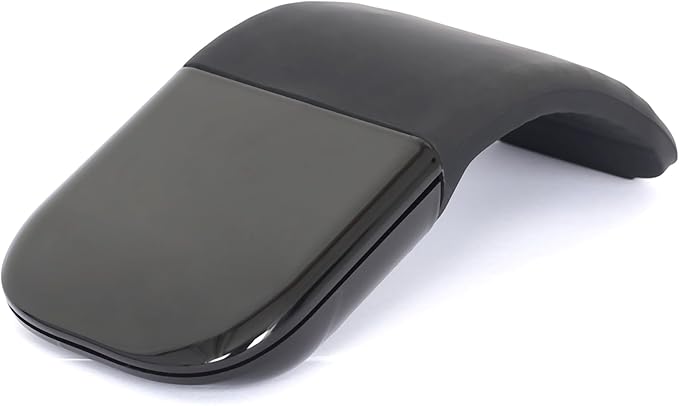 Bluetooth Arc Touch Mouse Portable Mini Folding Travel Mouse whitout USB Dongle Foldable Mice for Laptop Tablet - Black