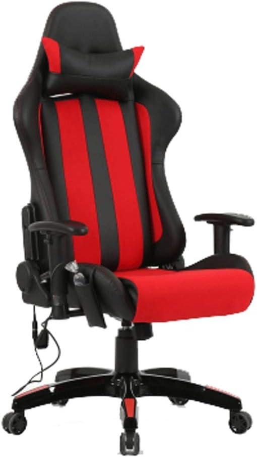 YYDS Chair Artificial Leather Gaming Chair Executive Ergonomic Swivel Chair with Headrest and Lumbar Pillow Fashion Esports Chair Ergonomically (Color : Red)