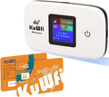 KuWFi Mobile WiFi Hotspot and 2GB Prepaid 4G LTE SIM Card