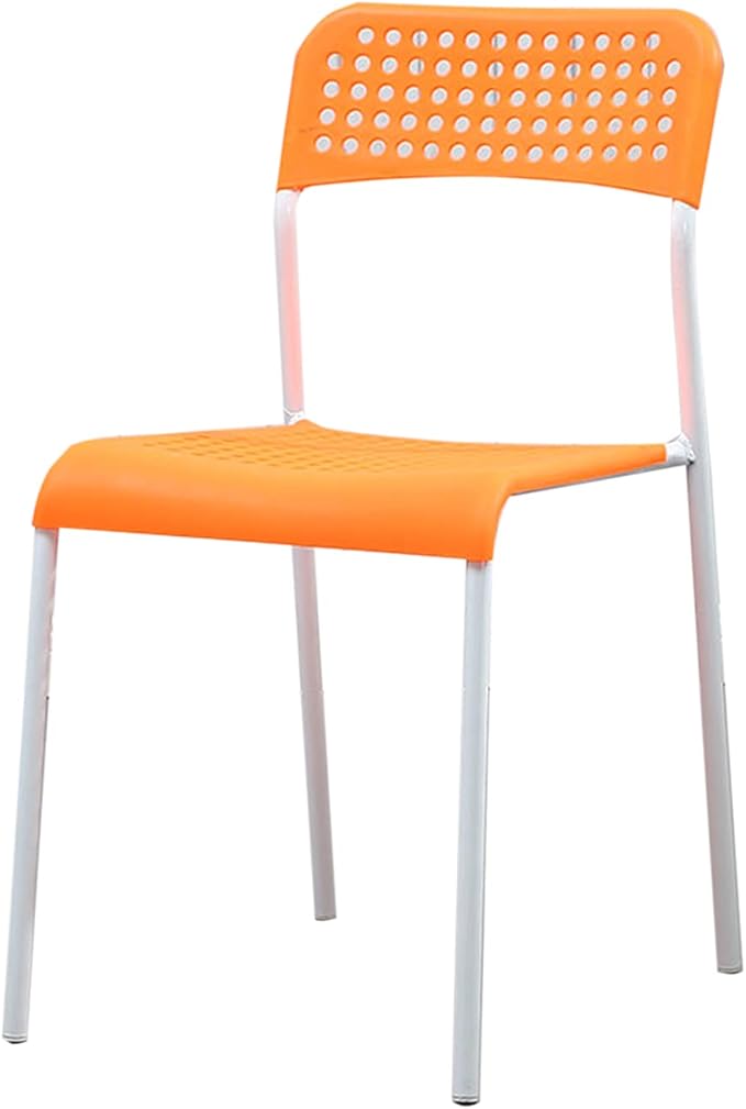 Mlaea Computer Racing Gaming Chair Office Conference Reception Chair with Backrest TV Station Lounge Laboratory Chair 40 * 48 * 78CM(Color:Orange)