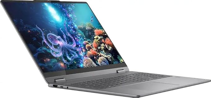 Lenovo Yoga 7i 2-in-1 Copilot+ PC 16 2K Touchscreen Laptop Intel Core Ultra 5 226V 16GB LPDDR5X RAM 512GB SSD Backlit KB Wi-Fi7 Webcam Fingerprint Windows 11 Luna Grey w/USB Hub W/GaLiMu