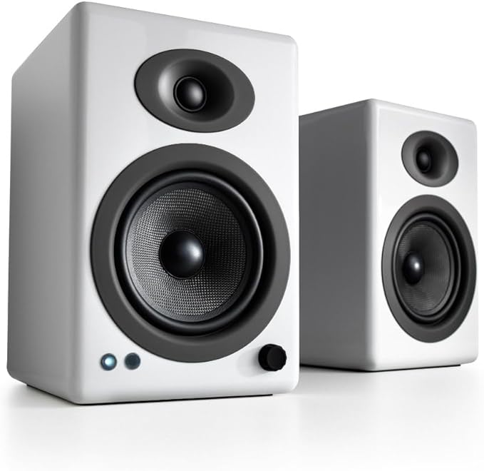 Audioengine A5+ Powered Bookshelf Speakers – 150W High-Fidelity Studio Monitors for Music Gaming Turntables &amp Home Theater